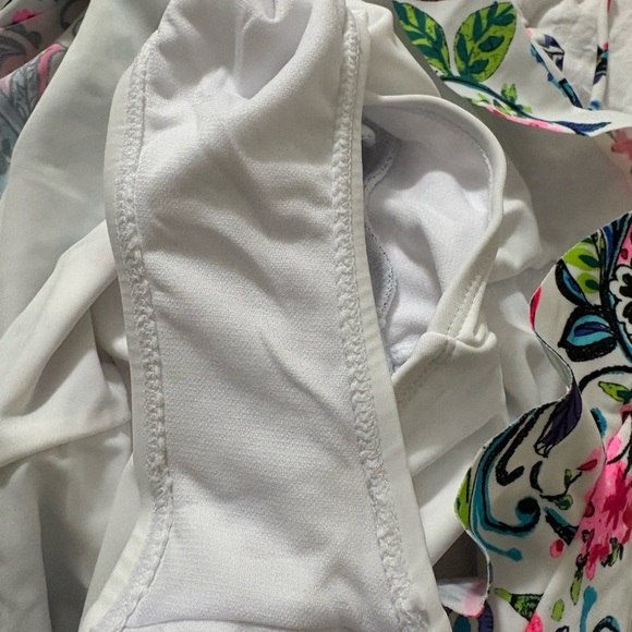 Mazu Swim Colorful Floral One Piece Swimsuit. Ruched Skirt, Wide Straps. - Picture 9 of 16